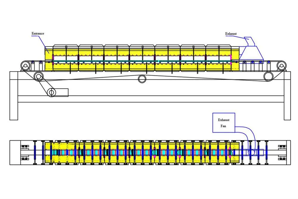 1000°C Seven Zones Conveyer Belt Furnace (W150x L2000 mm) w/ Temperature Control - KSL-1200X-BF6