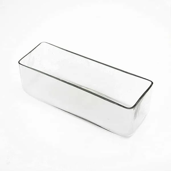 12 inch (30 cm) Rectangle Glass Vase