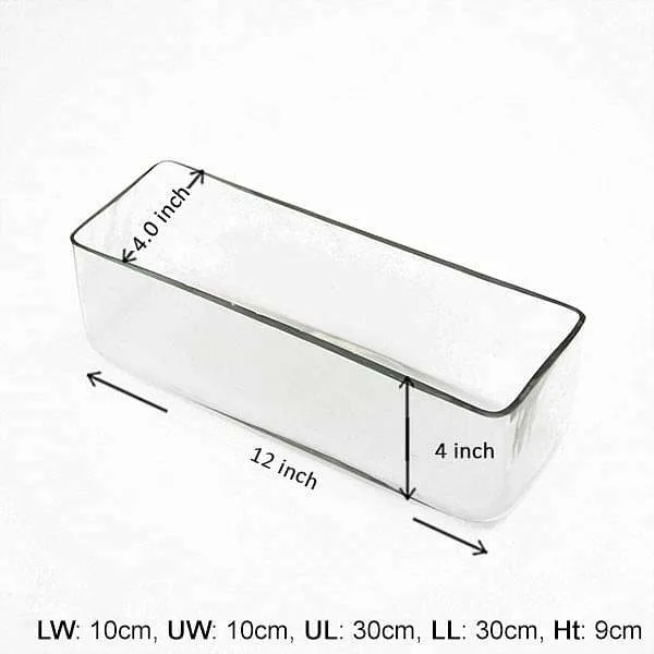 12 inch (30 cm) Rectangle Glass Vase