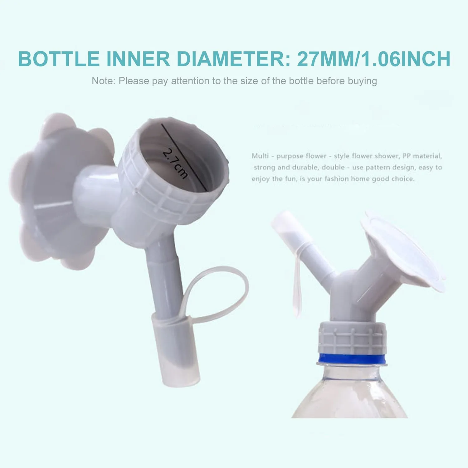 2-in-1 Bottle Cap Sprinkler - Dual Head Watering Spout, Double-Ended Nozzle for Indoor Seedlings and Plants, Garden Tool