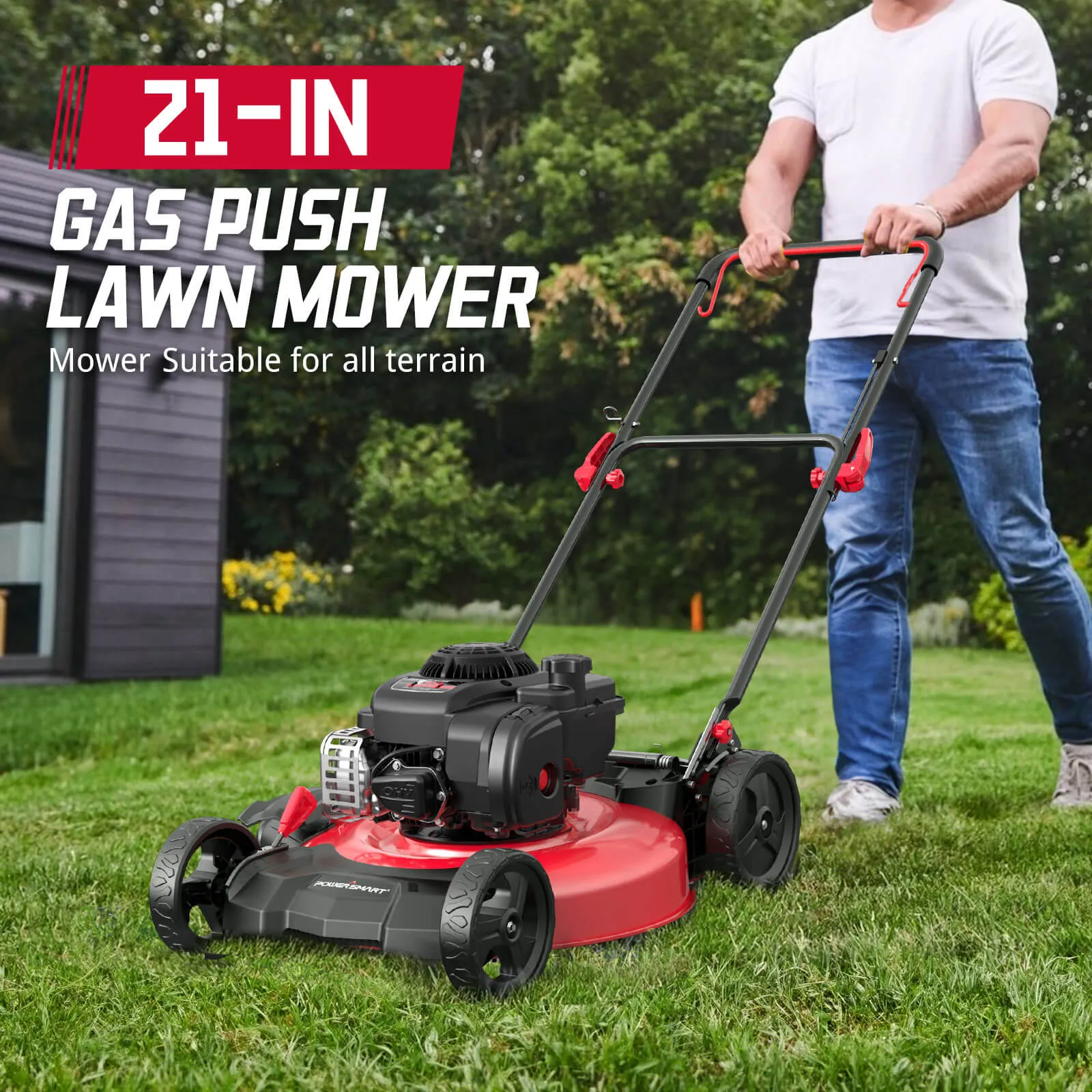 21" 125cc Gas Push 2-1 Lawn Mower w/ B&S 300E Engine B8721C