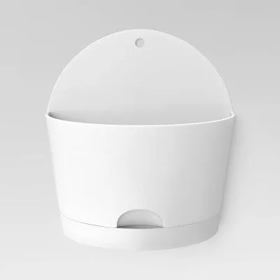 2pc Self-Watering Wall Half-Circle Indoor Outdoor Planter Pots White 8"x4.75" - Room Essentials: Polypropylene, No Assembly Required