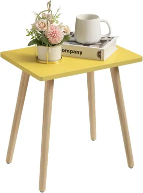 AALIYA MART Wooden Handmade Beautiful End Table Coffee Table Side Table Bedside Table Nightstand for Living Room Bedroom Dining Room Kitchen Office (Yellow)