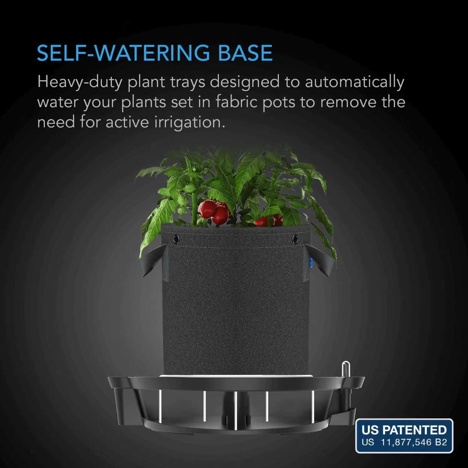 AC Infinity Self-Watering Fabric Pot Base, 4-Pack