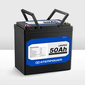 ATEM POWER 12V Lithium Battery LiFePO4 50Ah