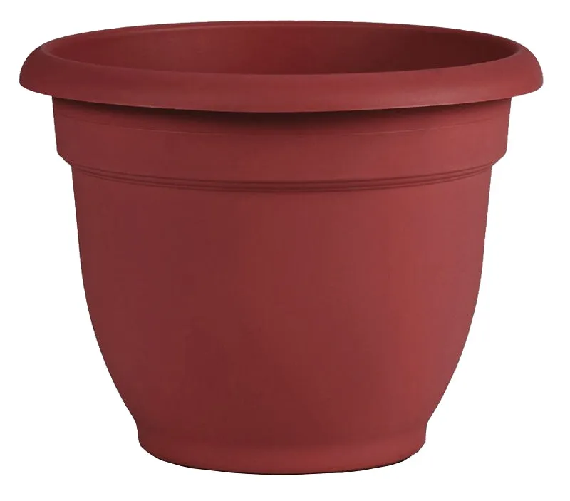 Bloem AP1613 Planter, 16 in Dia, 13.7 in H, 17.6 in W, Bell, Ariana Design, Plastic, Burnt Red, Matte :EA: QUANTITY: 1