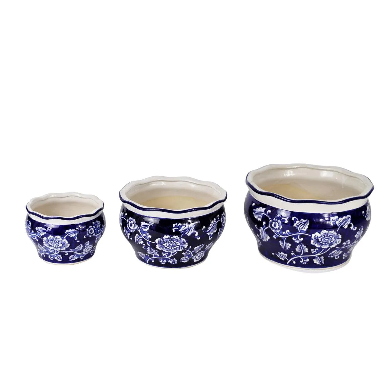 Blue and White Spring Garden Planter Set
