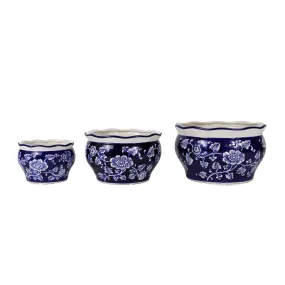 Blue and White Spring Garden Planter Set