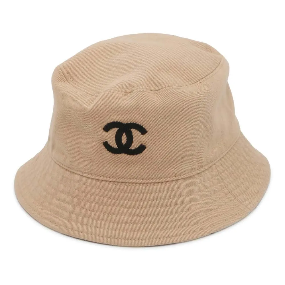 CHANEL CC Logo reversible bucket hat Multicolor/Beige AA9255 Cotton