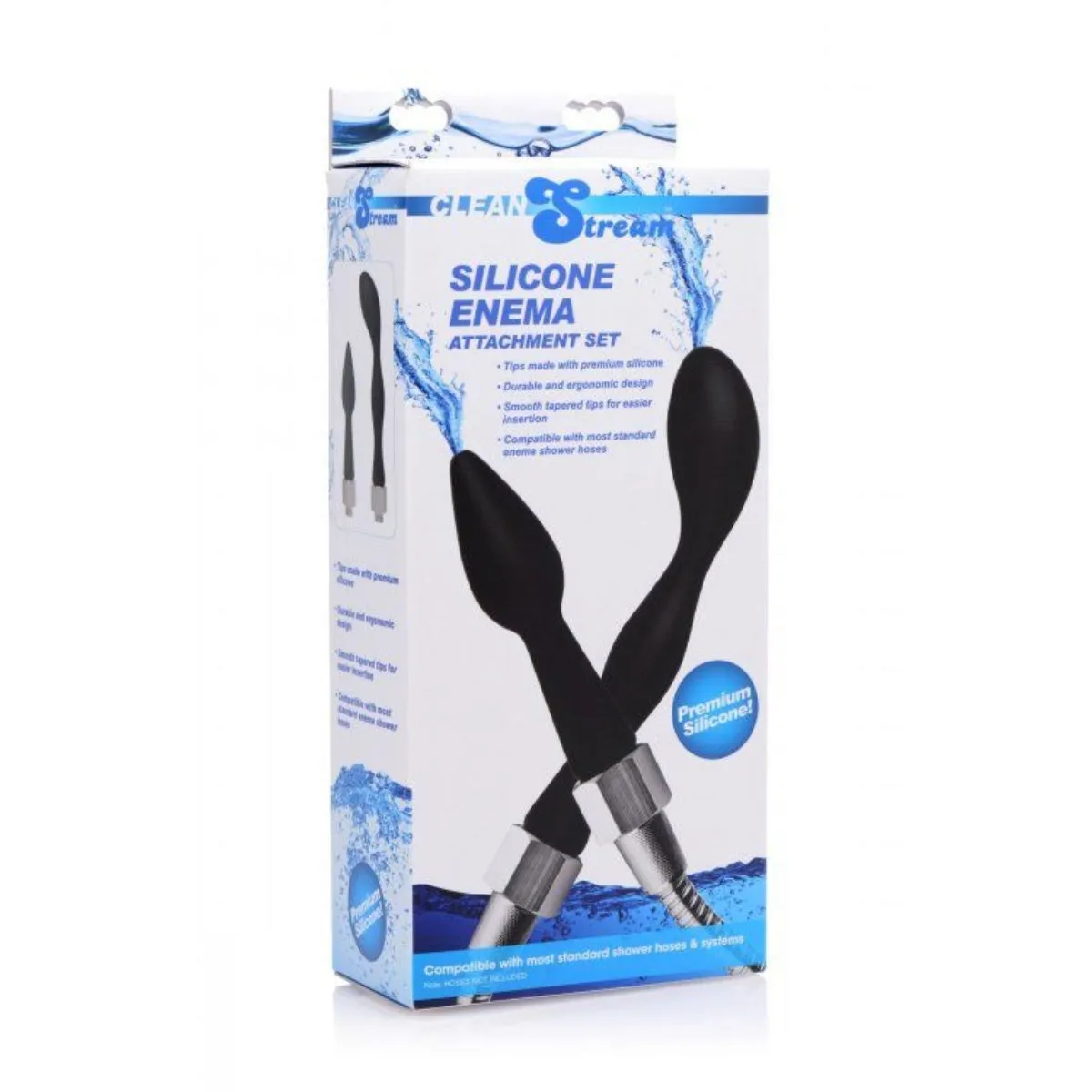 Cleanstream Silicone Enema Attachment Set Black