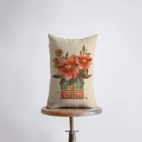 Coffee Tin Flowers | Floral Arrangement | 12x18 | Planters | Pillow Cover | Vintage | Throw Pillow | Throw Pillow Covers | Pillow | Gift