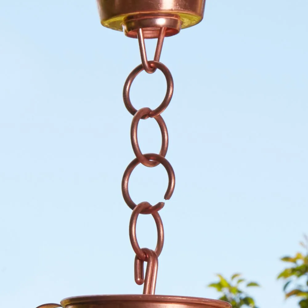 Copper Watering Cans Rain Chain 8.5 ft