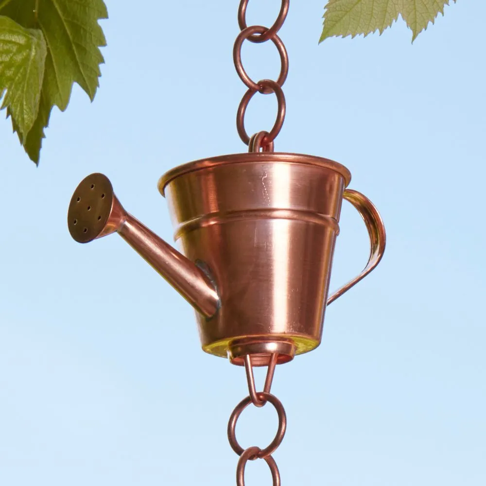 Copper Watering Cans Rain Chain 8.5 ft
