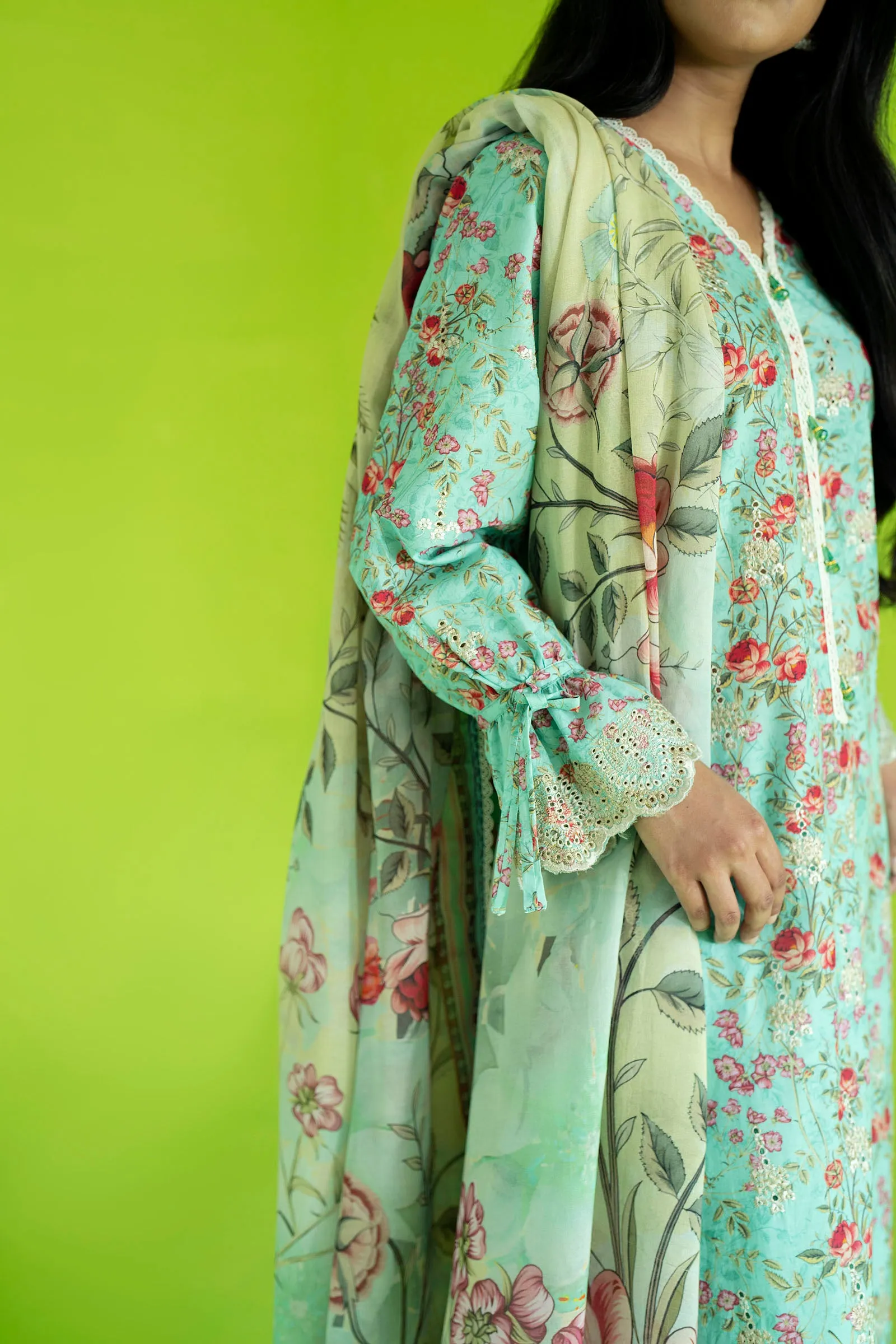 Cotton Lawn Digital Print Chikankari