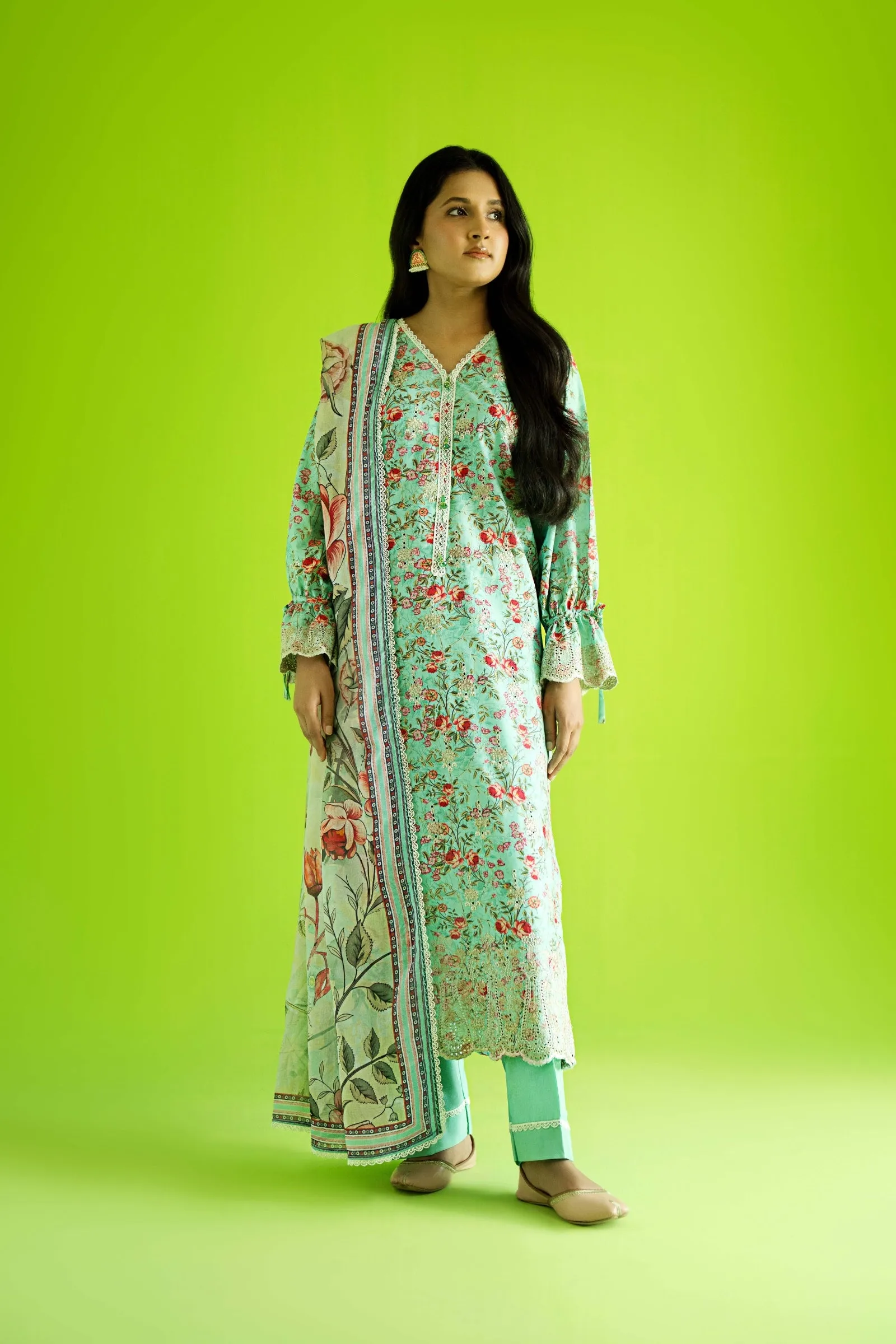Cotton Lawn Digital Print Chikankari