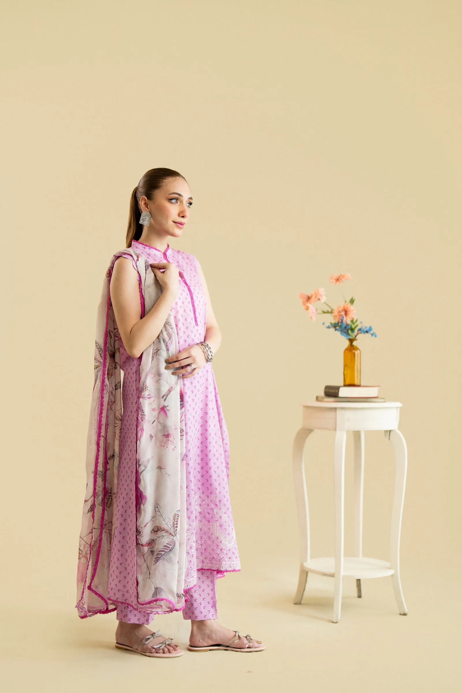 Cotton Lawn Digital Print Embroidery
