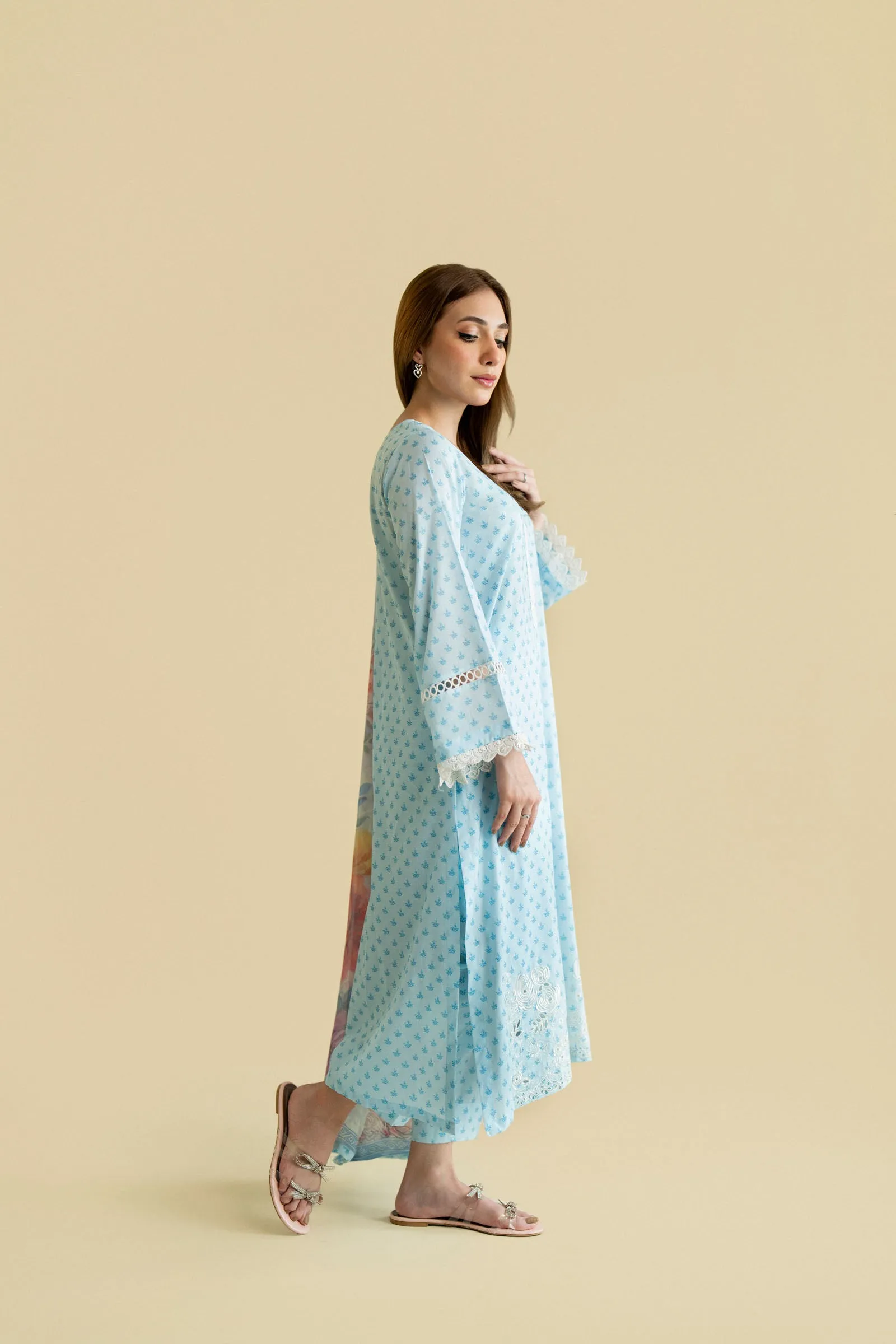 Cotton Lawn Digital Print Embroidery