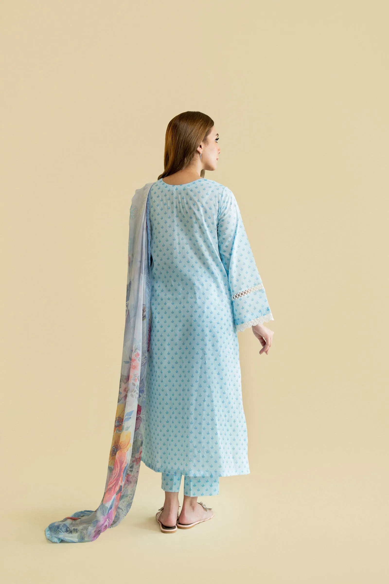 Cotton Lawn Digital Print Embroidery
