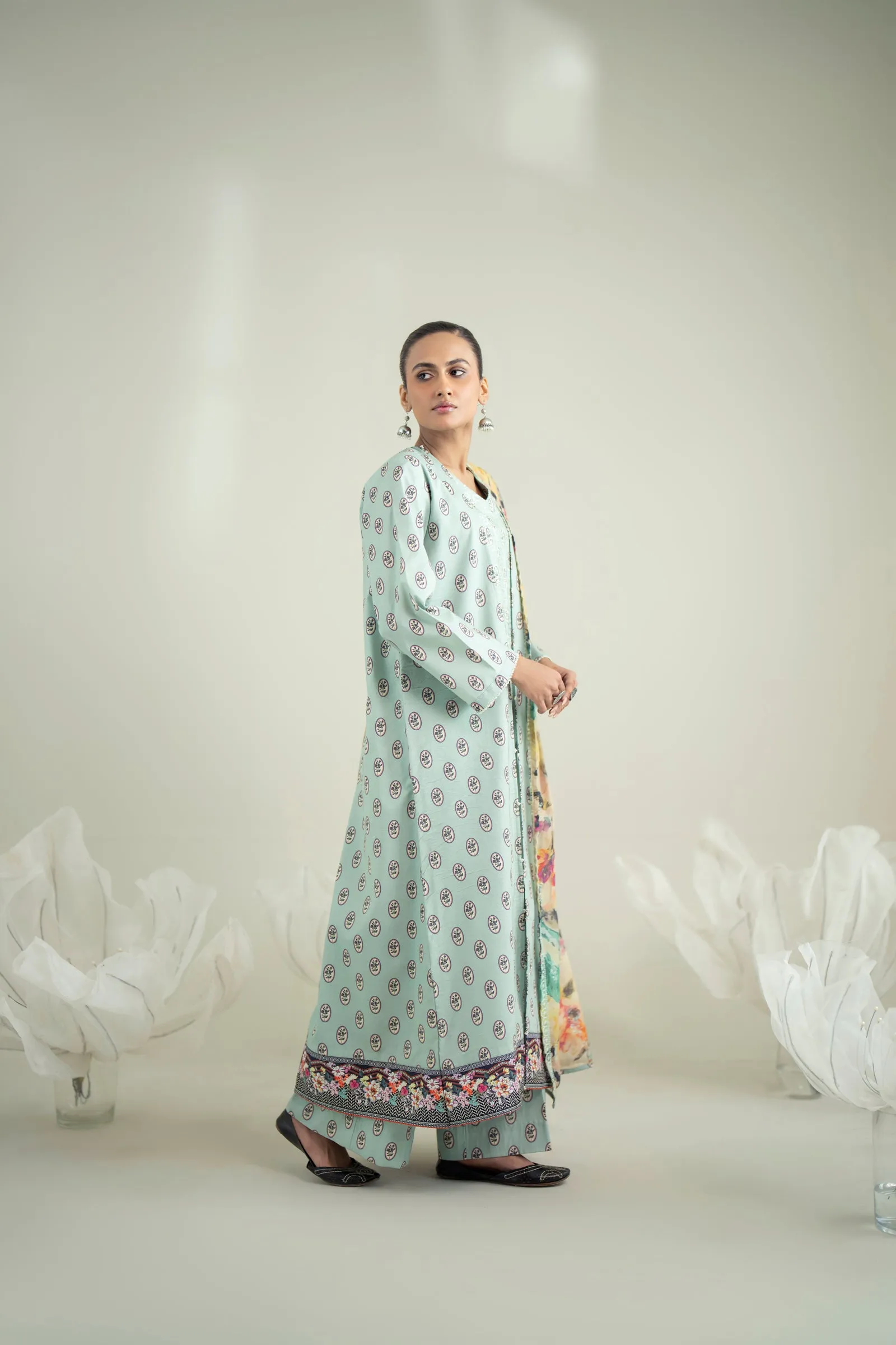 Cotton Lawn Digital Print Embroidery
