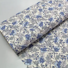 Dressmaking Floral Cotton Lawn - Blue - Thelma