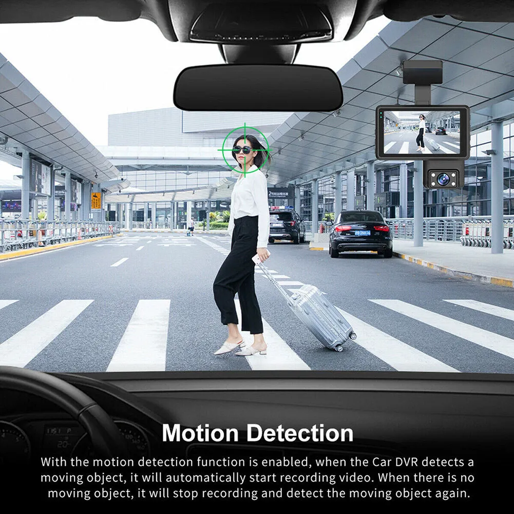 Dual Lens Car Dvr Dash Cam Video Recorder 3-inch HD Display