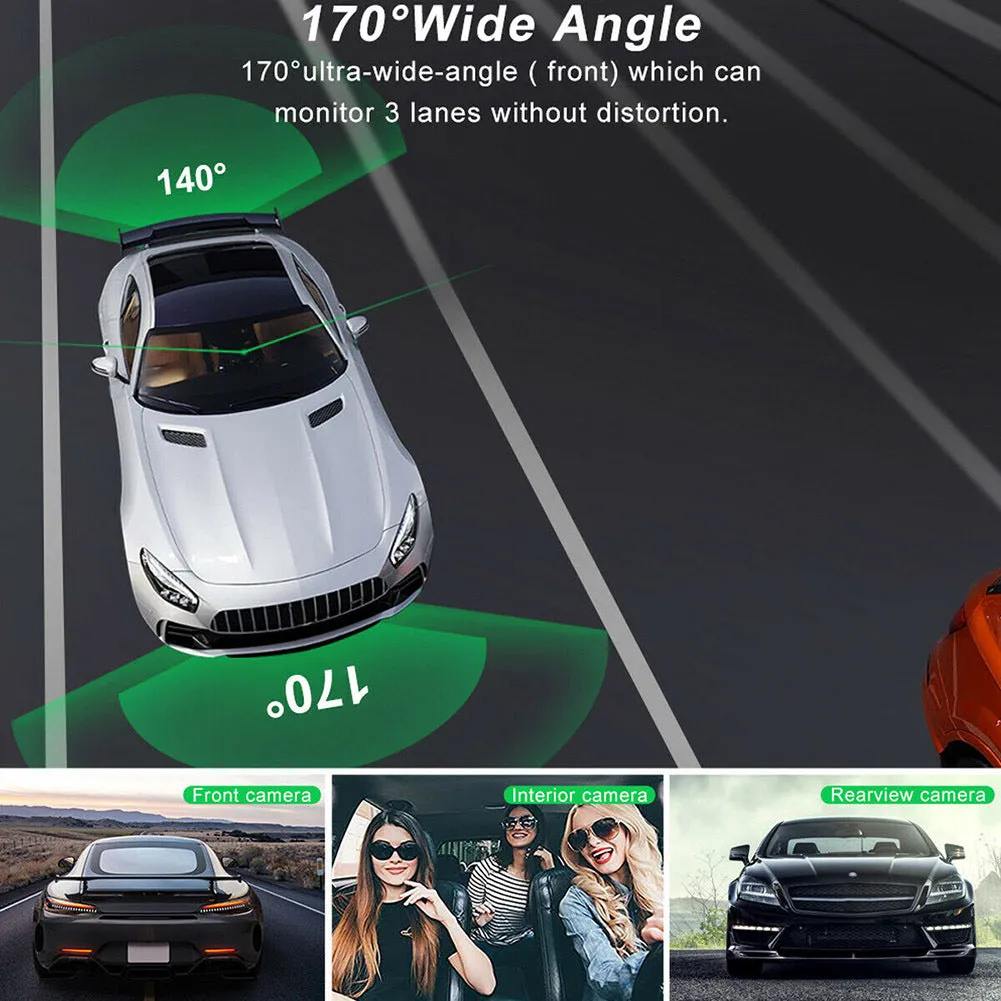 Dual Lens Car Dvr Dash Cam Video Recorder 3-inch HD Display