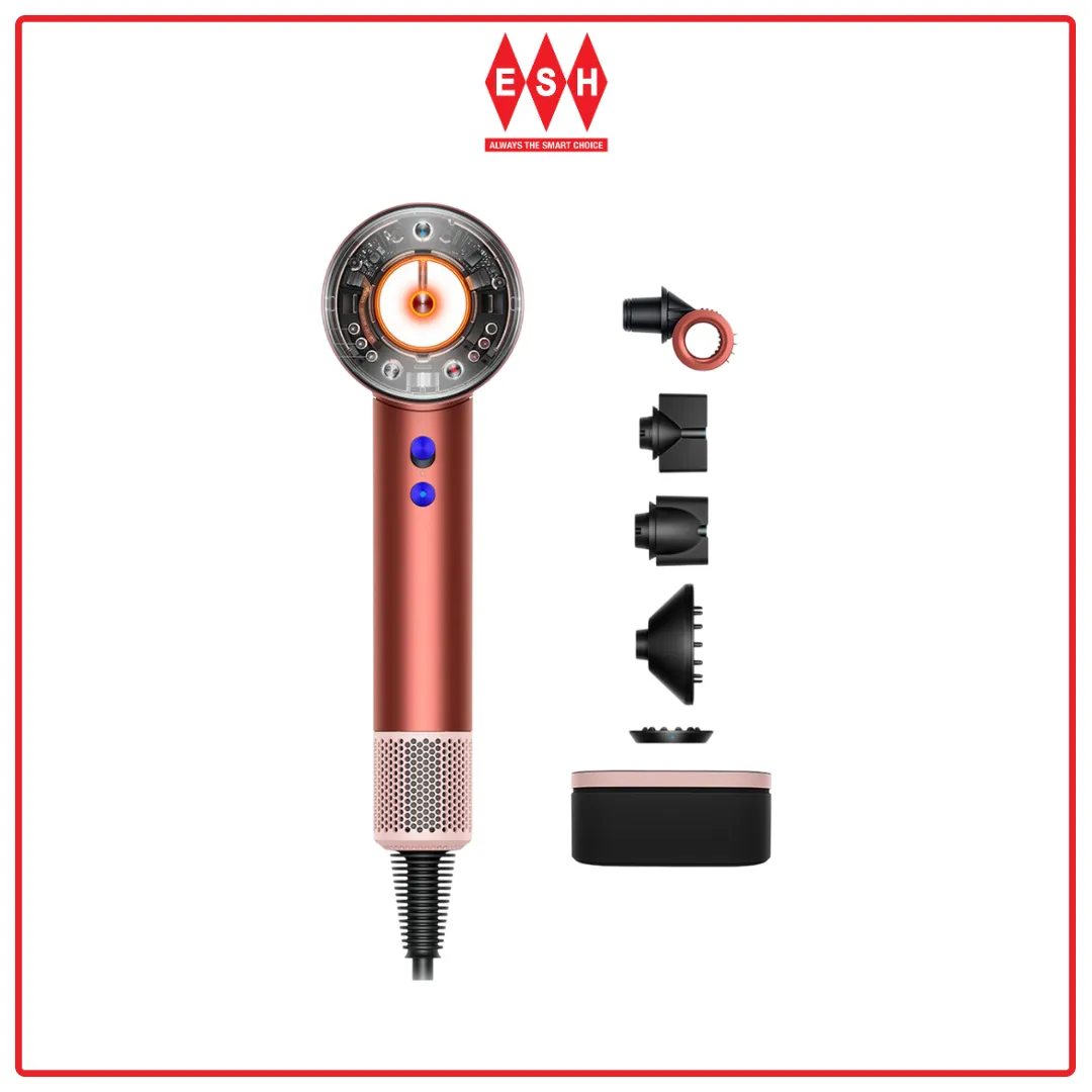 Dyson Supersonic Nural HD16 (Strawberry Bronze & Blush Pink) Five Intelligent Attachments with Presentation Case Hair Dryer