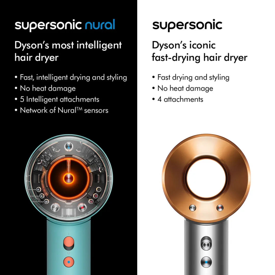 Dyson Supersonic Nural HD16 (Strawberry Bronze & Blush Pink) Five Intelligent Attachments with Presentation Case Hair Dryer