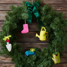 Felt Garden Tools Ornament set of 5