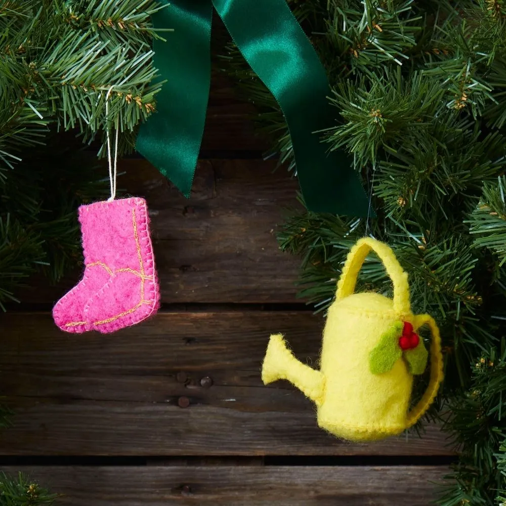 Felt Garden Tools Ornament set of 5