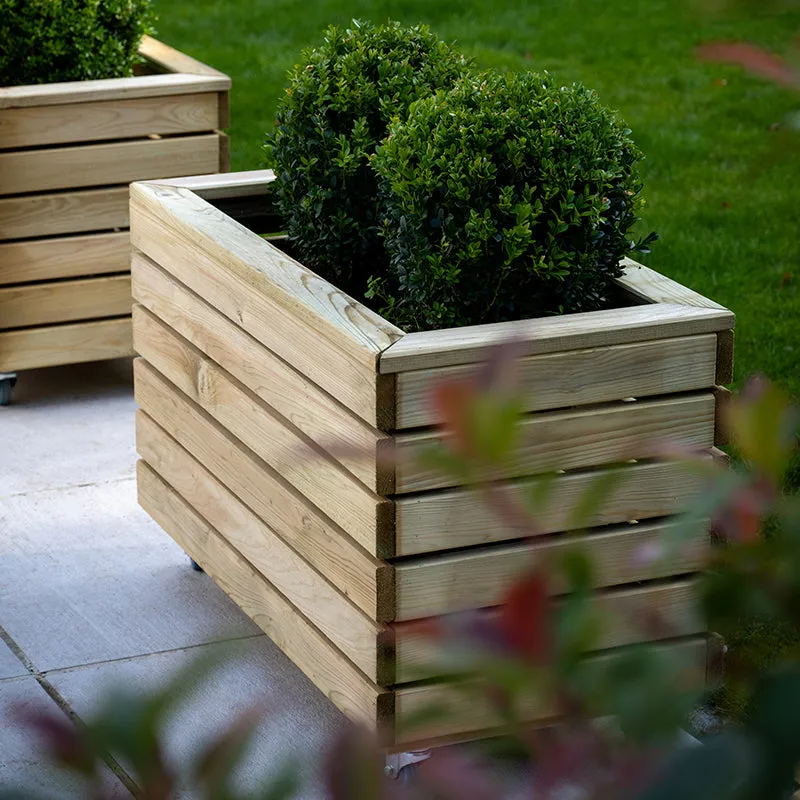 Forest Garden Linear Double Planter With Wheels
