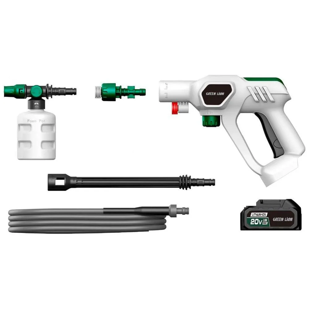 Green Lion Wireless Pressure Wash Gun GNCLNGUNWH 130W 2000mAh - White
