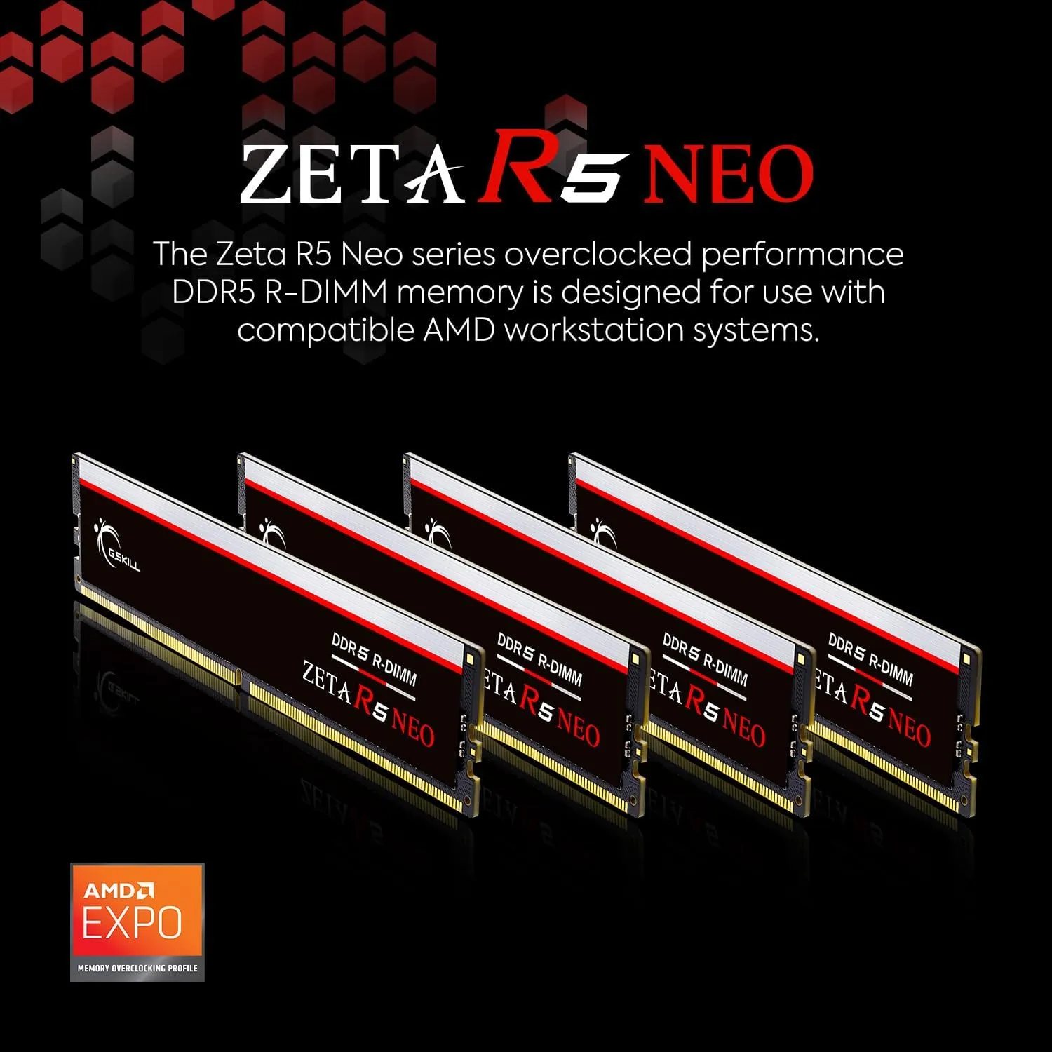 G.SKILL Zeta R5 192GB (4X48GB) ECC D5-6400C32 (F5-6400R3239G48GQ4-ZR5NK) 黑色套裝
