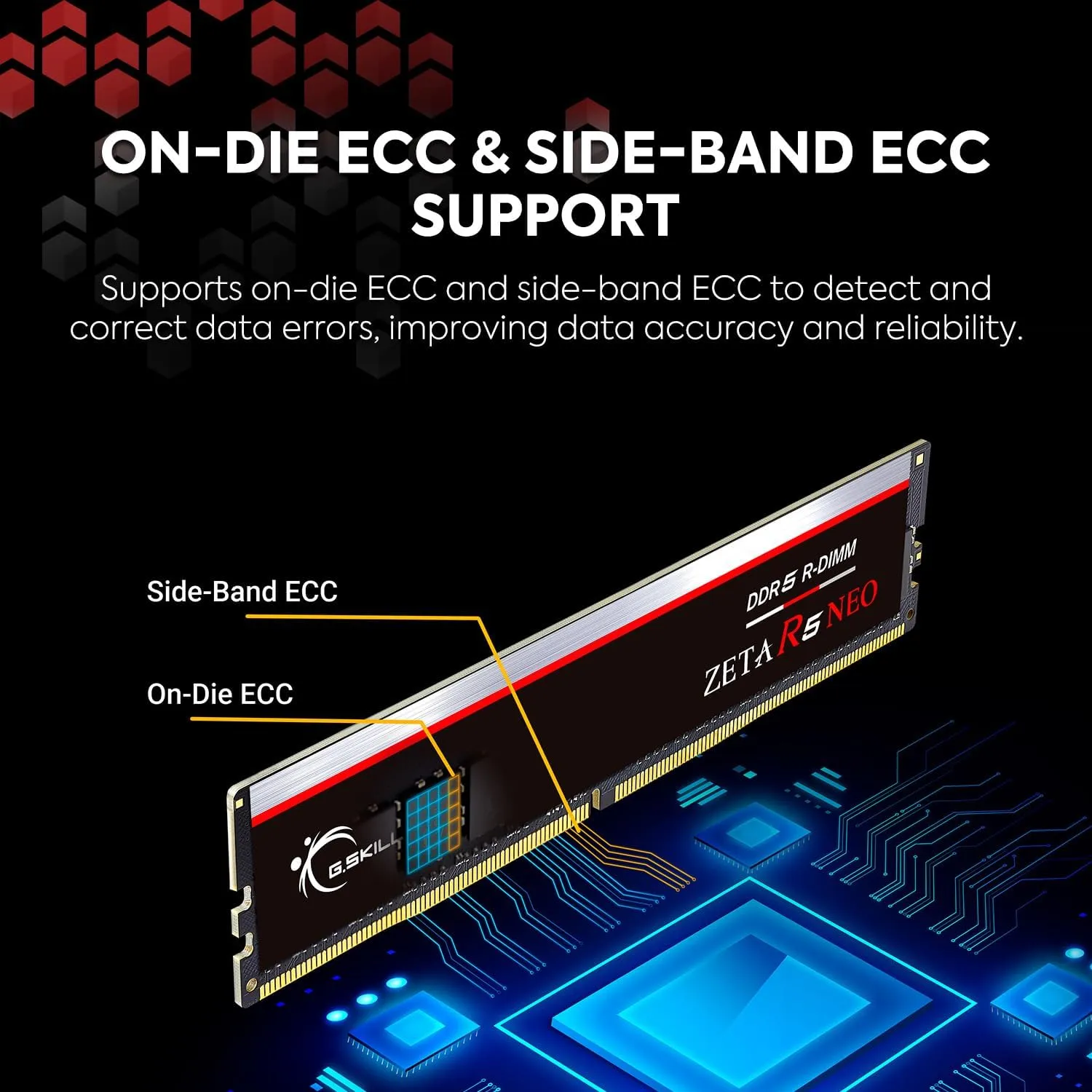G.SKILL Zeta R5 192GB (4X48GB) ECC D5-6400C32 (F5-6400R3239G48GQ4-ZR5NK) 黑色套裝