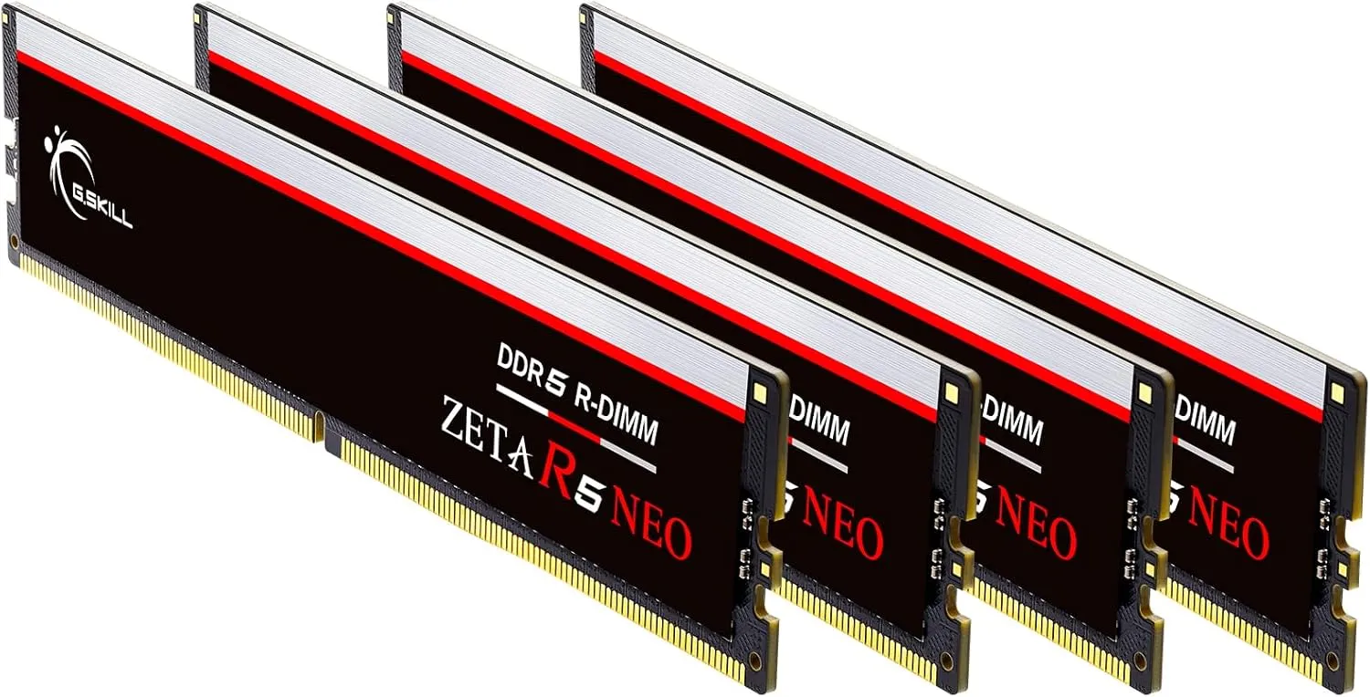 G.SKILL Zeta R5 192GB (4X48GB) ECC D5-6400C32 (F5-6400R3239G48GQ4-ZR5NK) 黑色套裝