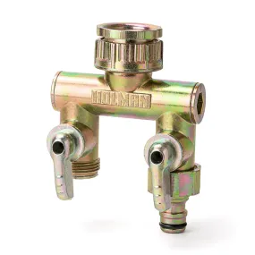 Holman Brass Outlet Manifold 2 Way Tap - Threaded