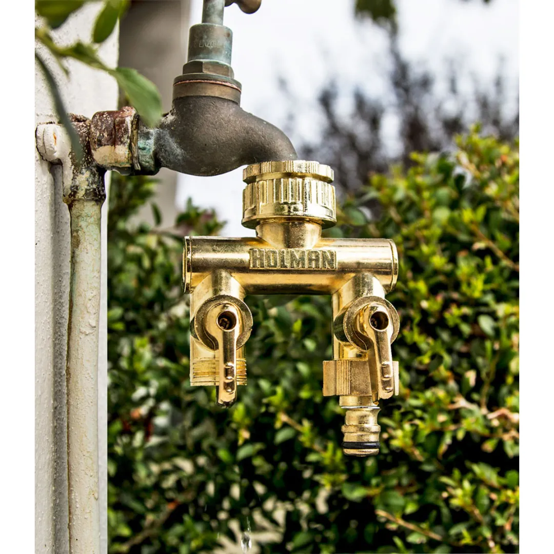 Holman Brass Outlet Manifold 2 Way Tap - Threaded
