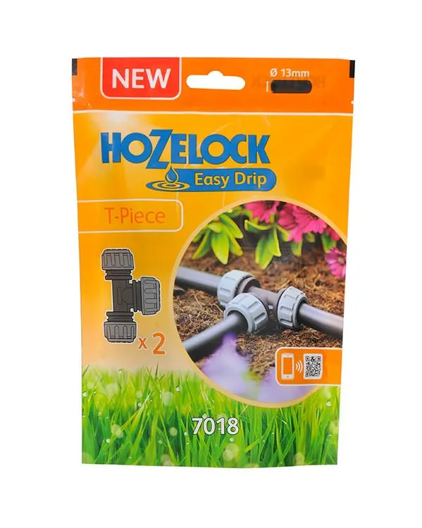 Hozelock Universal Tee-Piece 13mm (2 Pack) - 7018