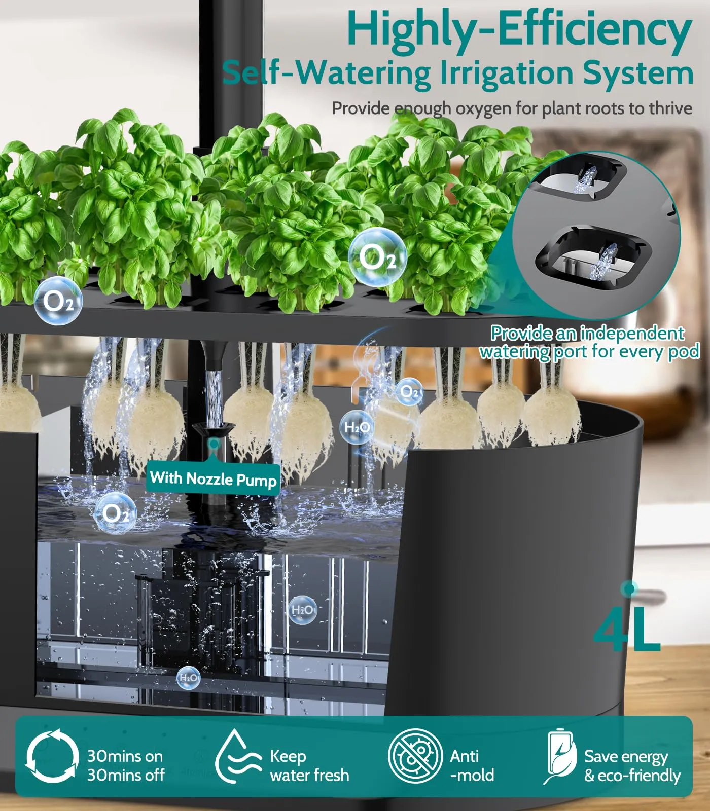 Hydroponics Growing System Indoor Garden: 2024 New Upgrade 11Pods Planting Herb Garden Kit with Atomizer & Water Automatic Cycle System, Ideal Christmas Gifts for Mom Dad Men Women