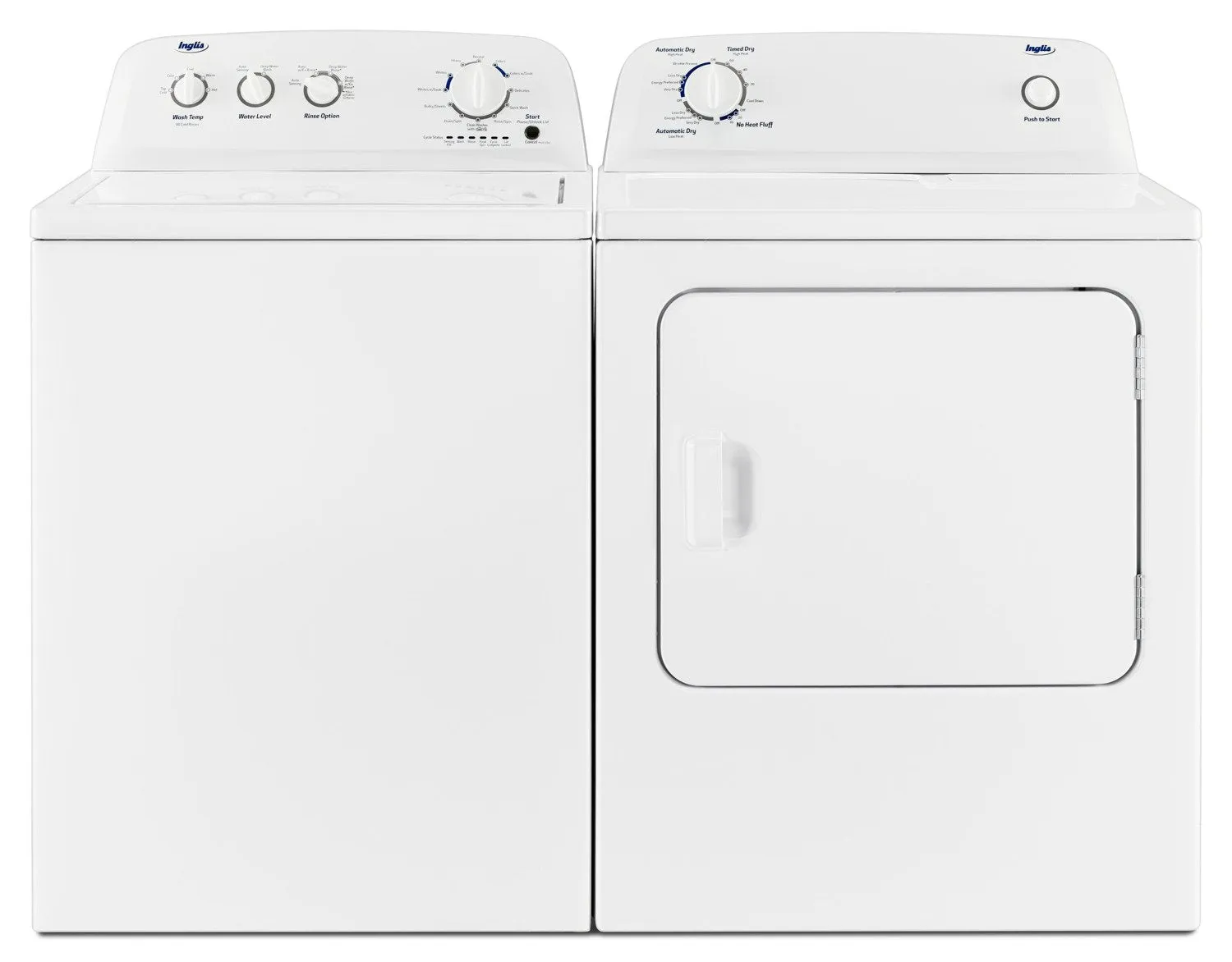 Inglis 4.4 Cu. Ft. I.E.C. Top-Load Washer and 6.5 Cu. Ft. Electric Dryer - White