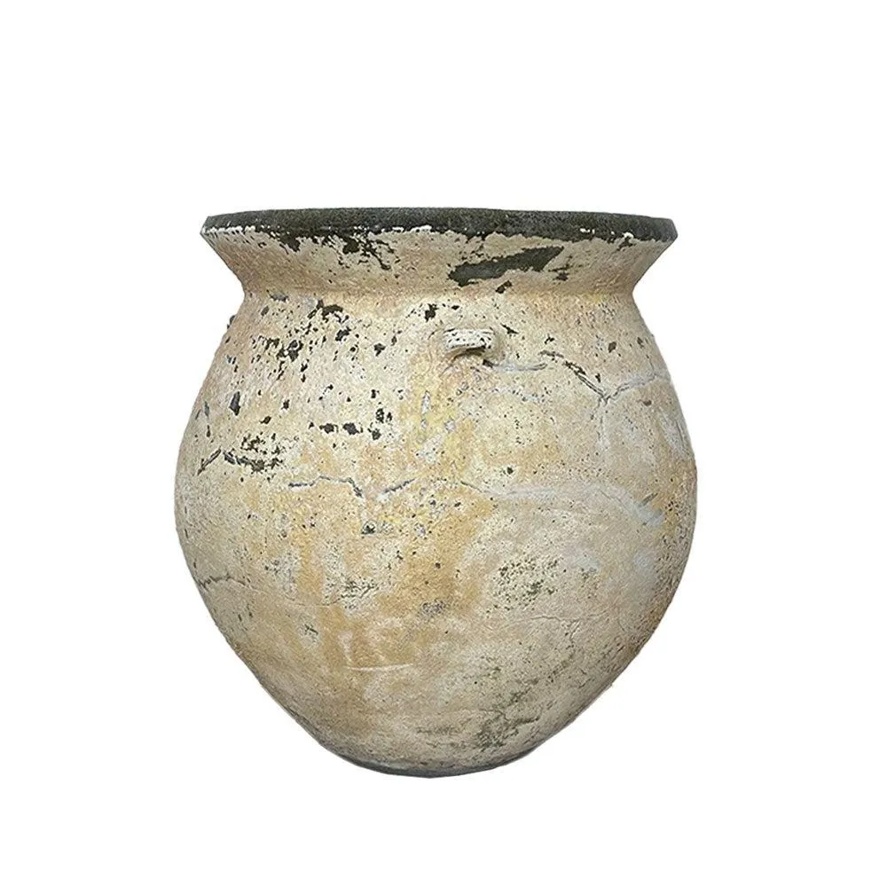 Large Rustic Terracotta Pot - Limewashed -  PH029