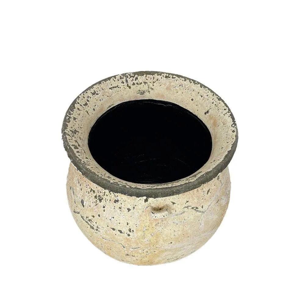 Large Rustic Terracotta Pot - Limewashed -  PH029