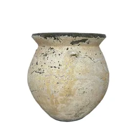 Large Rustic Terracotta Pot - Limewashed -  PH029