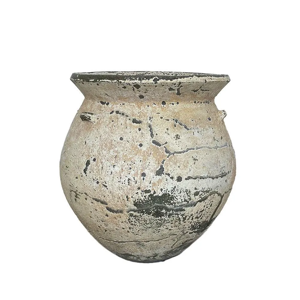 Large Rustic Terracotta Pot - Limewashed -  PH029