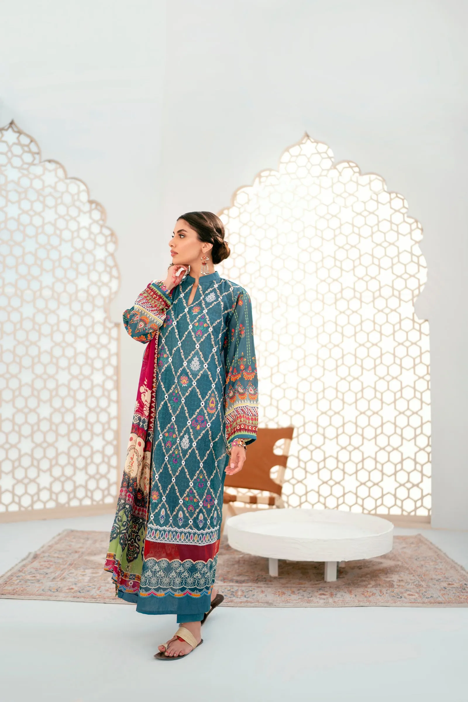 Lawn Digital Print Embroidery