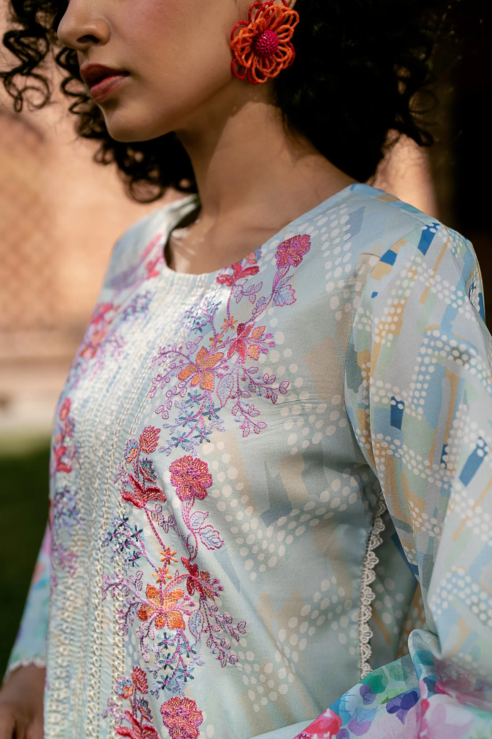 Lawn Digital Print Embroidery