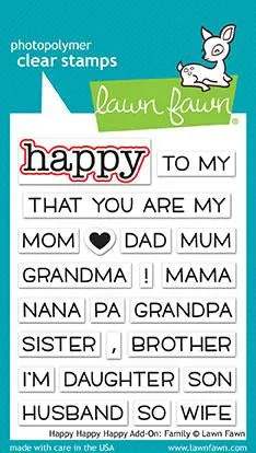 LAWN FAWN: Happy Happy Happy Add-On Family Lawn Cuts Die