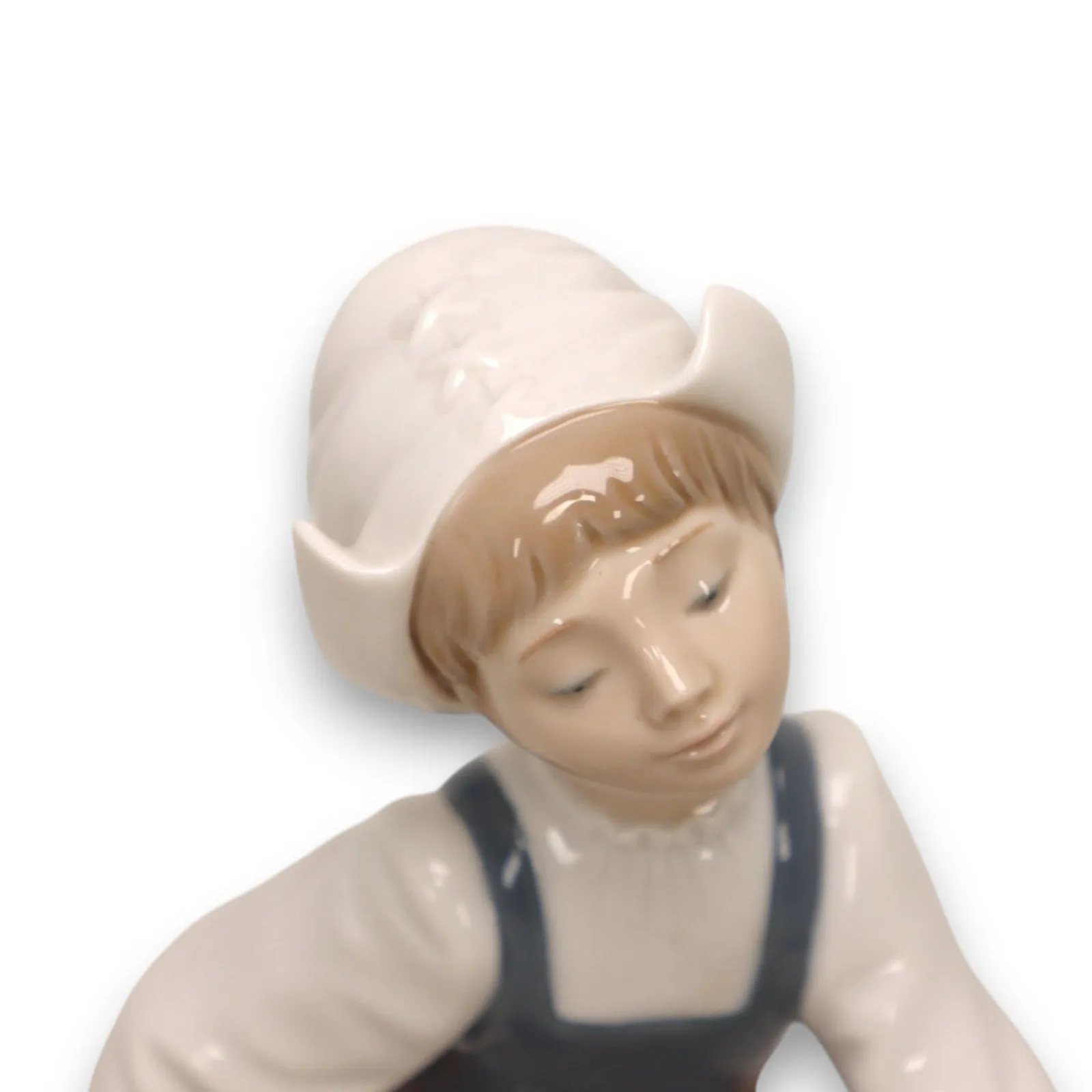 Lladro 1354 Dutch Girl Watering Pink Rose Bush Retired Vintage Gloss Spain