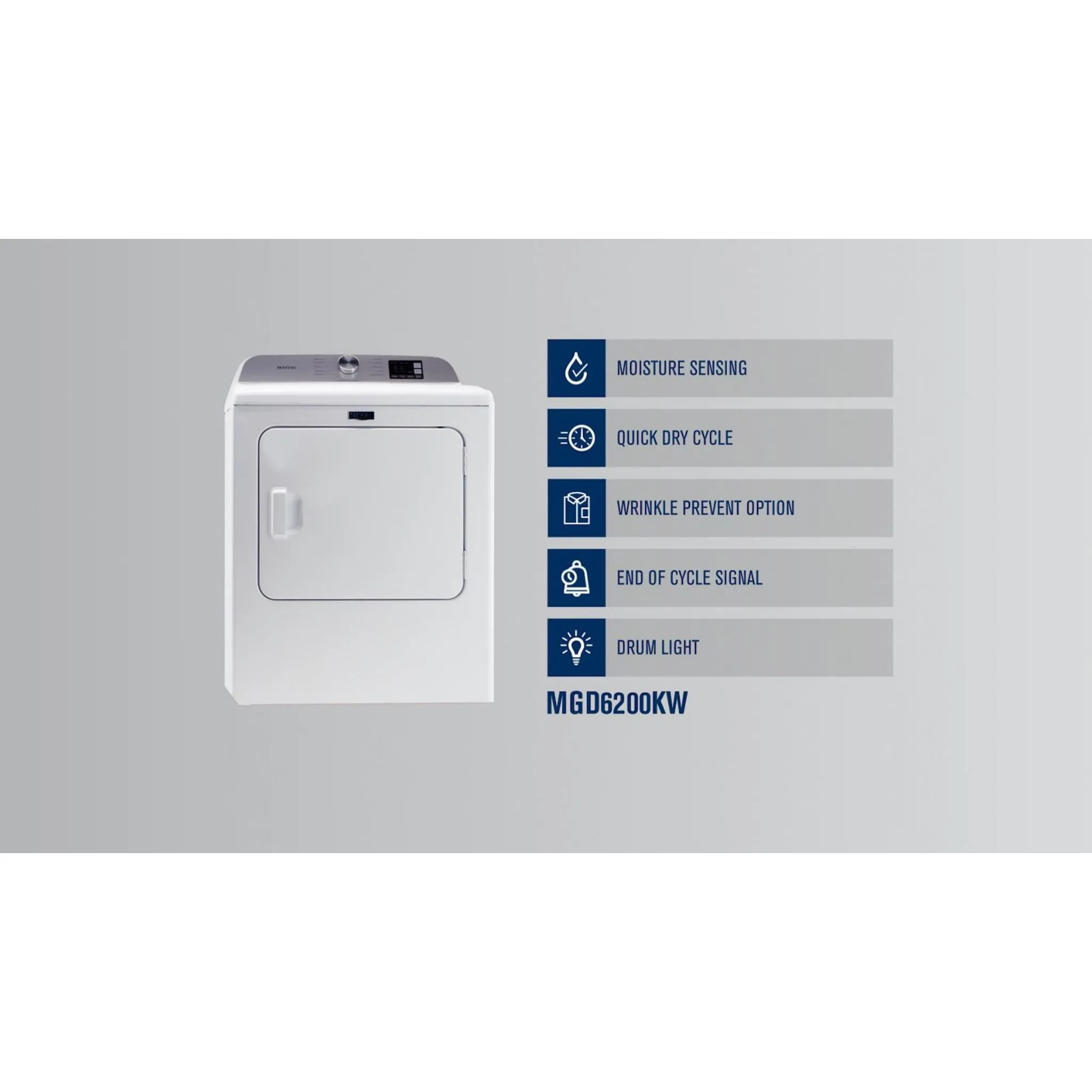 Maytag Gas Dryer (MGD6200KW) - White