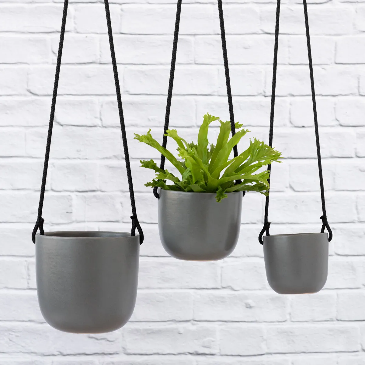 Moon Hanging Planter - Grey